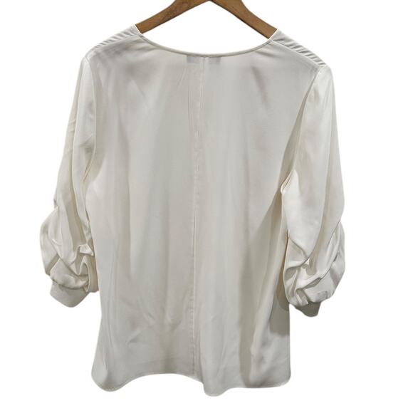 LAFAYETTE 148 Ruched Sleeve Silk Blouse - Picture 5 of 7